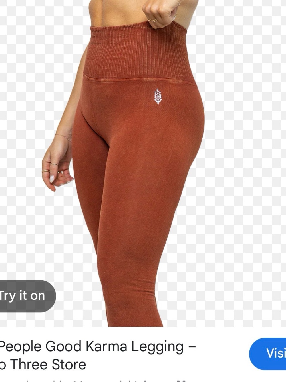 Free people Good Karma High-Waist Rust Leggings